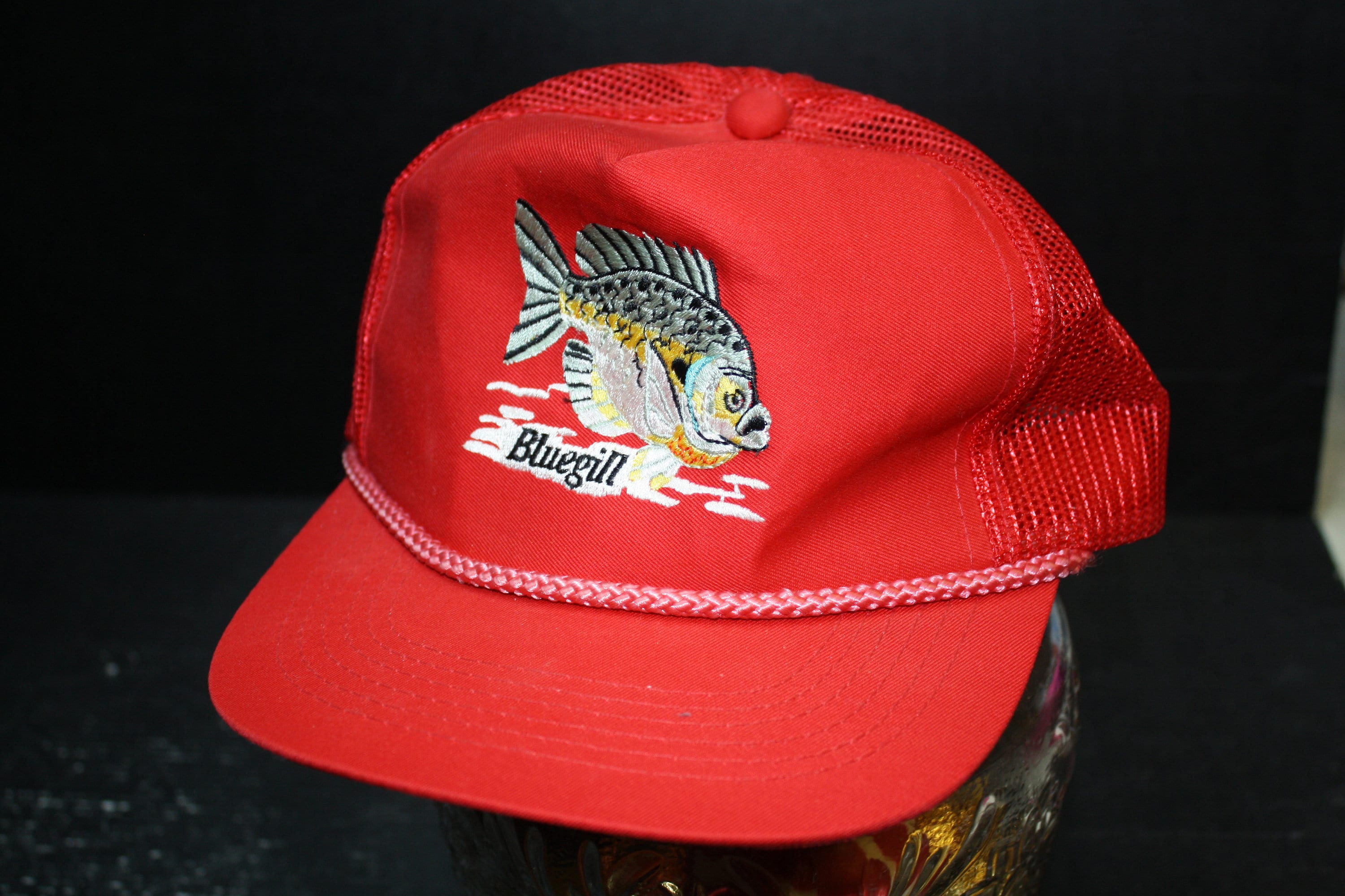 Vintage Red Color 'bluegill' Mesh Back Fishing Cap Byh Youngfin