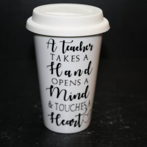 Teacher Themed Travel Mug w/ Silicone Lid
