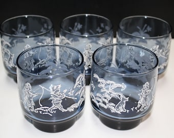 Libbey 'Mary Gregory' short tumblers