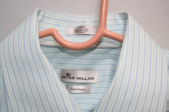 Peter Millar 'Crown Finish' Mint Blue & White Str… - image 3