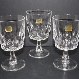 Arcoroc France &#39;Verre Trembe&#39; Crystal Water/Wine Goblets