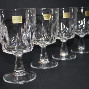 Arcoroc France &#39;Verre Trembe&#39; Crystal Water/Wine Goblets