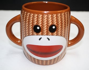 Galerie Double Handled Sock Monkey Coffee/Tea/Cocoa Mug