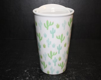 Cactus Ceramic Travel Mug w/Lid by Everyday Living