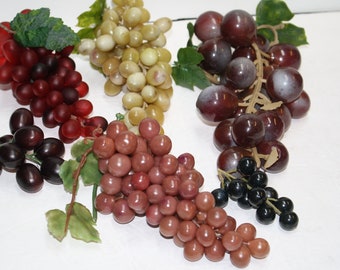 Assorted Color Rubber Bunches of Faux Grapes