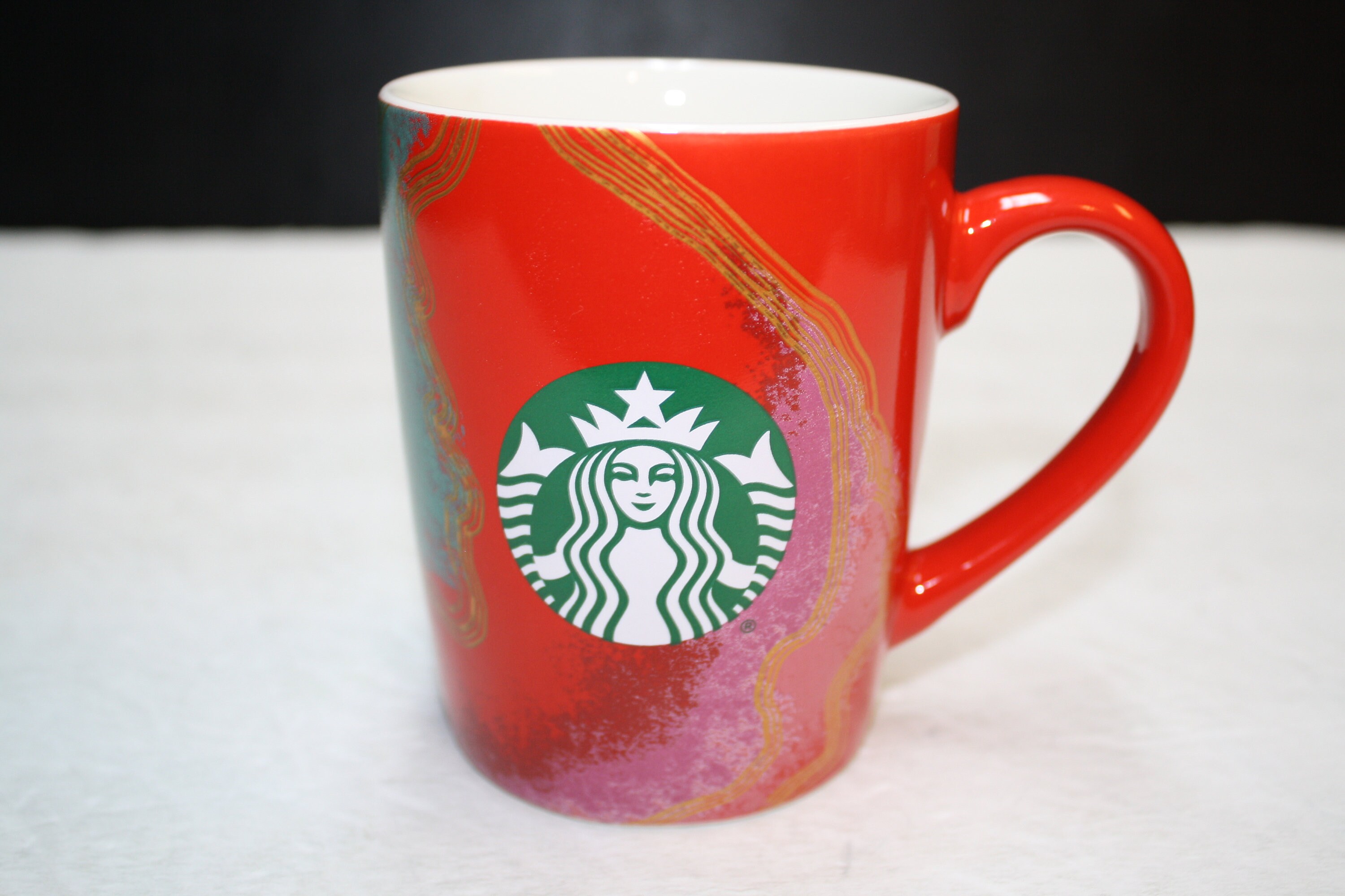 Starbucks Mini Ceramic Christmas Tree Ornament Holidays Coffee Cup Red  Green 