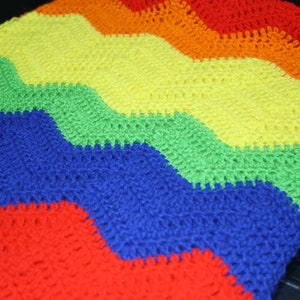 Hand Crocheted Ripple Pattern Afghan