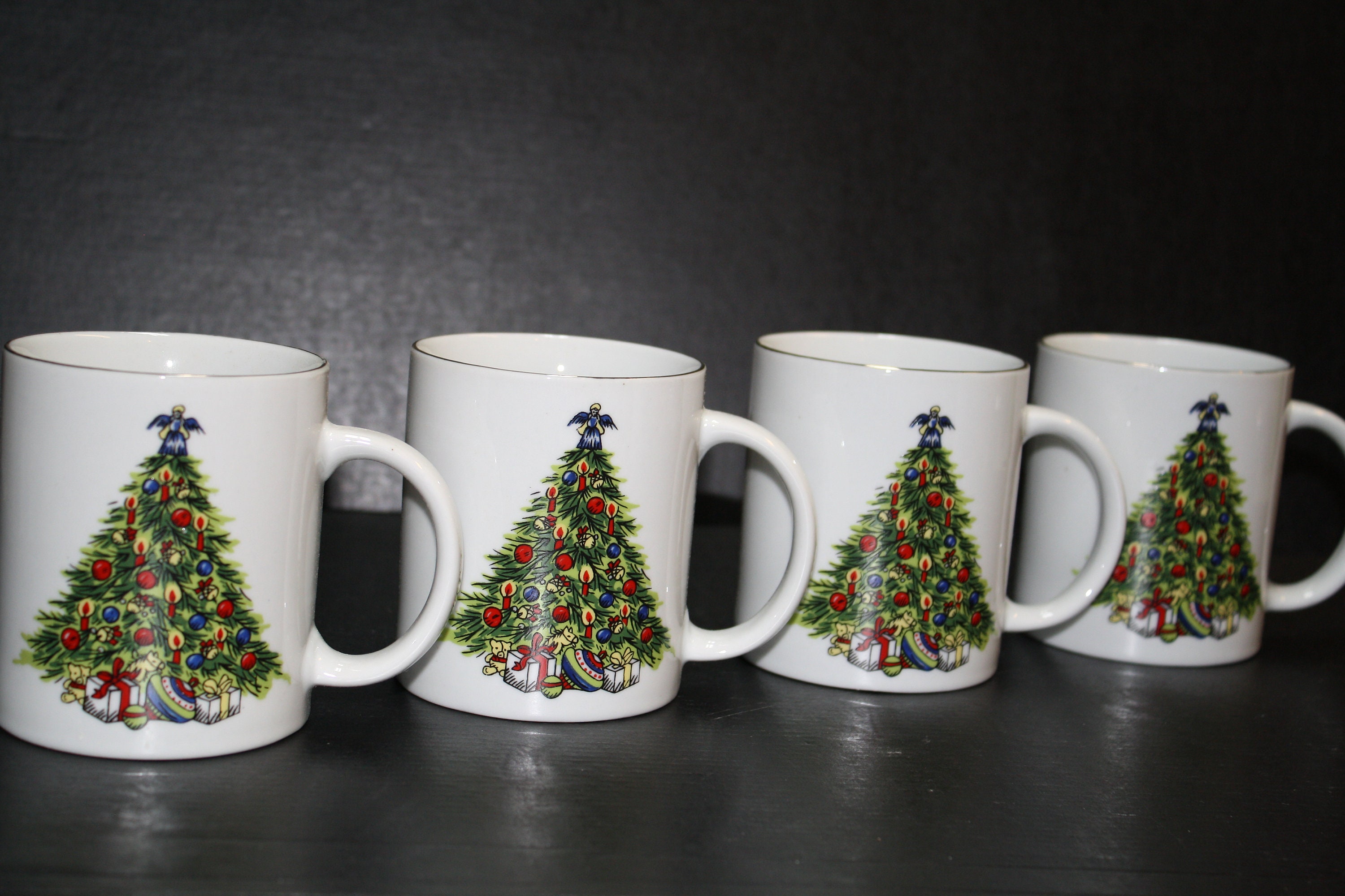 World Bazaar 'Fine China' Christmas Tree/Holiday Mugs  Etsy