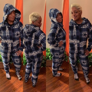 Cowboys Hooded Uni Sex Adults One Piece PJ s