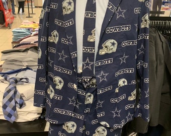 Men's Navy Blue Cowboys Suit With Star Buttons 
