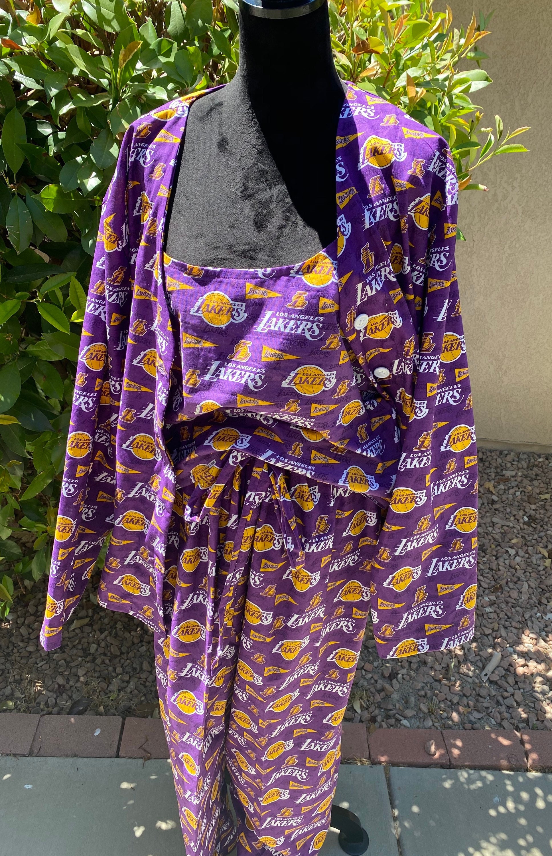 Purple Lakers Long Sleeve Pjs With Camisole Top Etsy