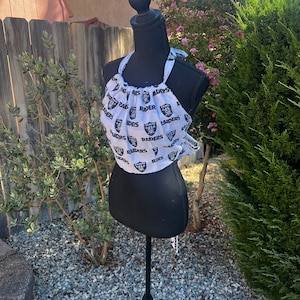 Raiders (White) Halter Top with tucks