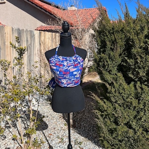 Bills Flags Halter Top with tucks