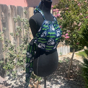Seahawks (Green) Halter Top with tucks