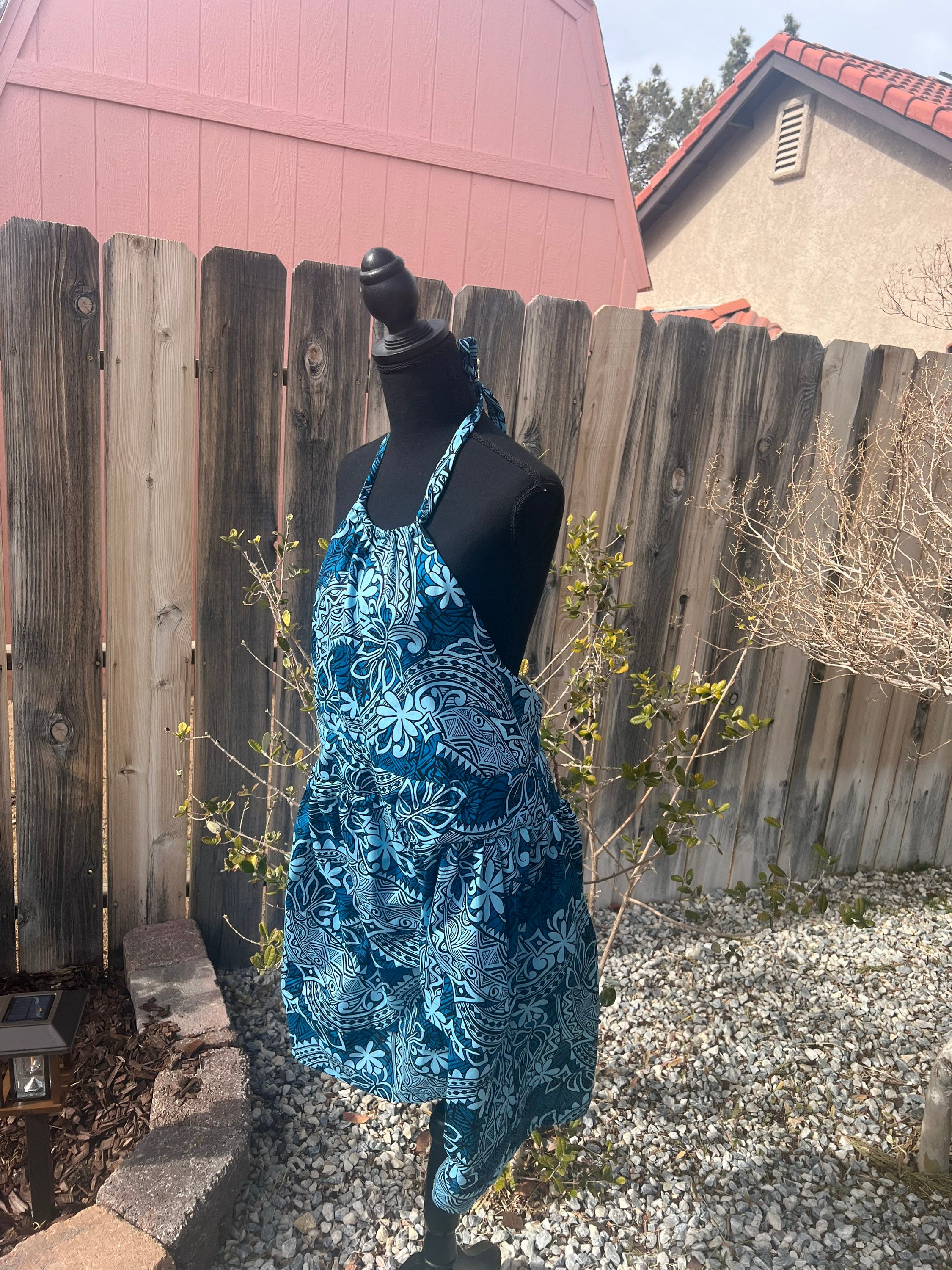 blue hawaiian halter top