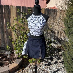 Cowboys White Halter Top with tucks