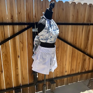 Dodger White Halter Top with tucks