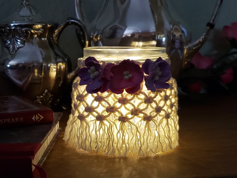 Boho Macrame Candle Skirt Candles Votive Holders Unique Etsy