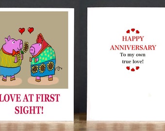 Anniversary Card: Love at First Sight