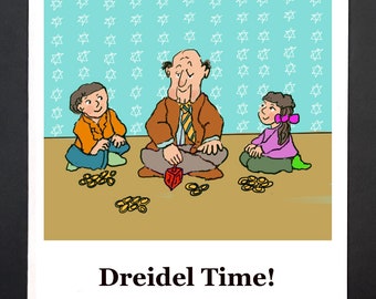 Hanukkah Card: Dreidel Time