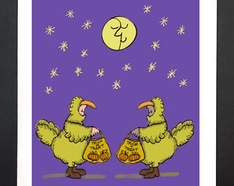 Halloween Card: Chickens