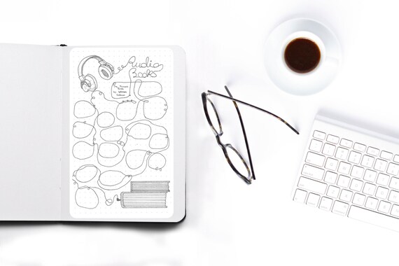Audiobook Page // Printable Planner Page // Journal Audio Book Shelf // Books Read Printable Page // Downloadable Journal Pages // Tracker