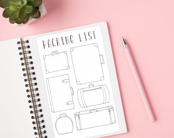 Journal Packing Page // Printable Planner Page // Creative Journal Packing List // Journal Printable Tracker // Downloadable Journal Pages
