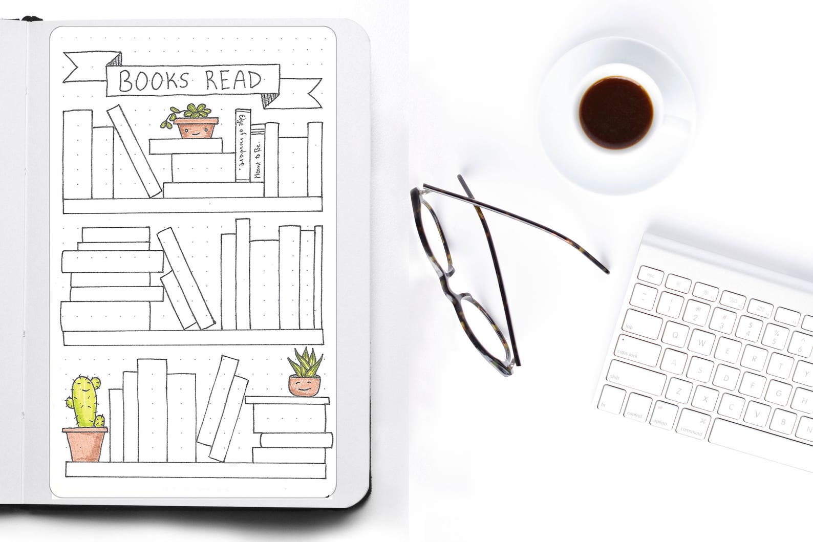 Letter Sized Bujo Bookshelf Page // Printable Planner // | Etsy