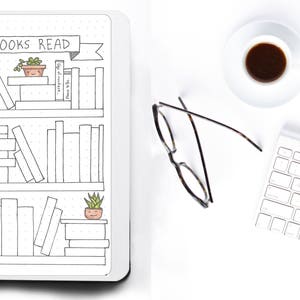 Página de estantería de diario tamaño carta // Planificador imprimible // Rastreador de libros de diario // Página imprimible de lectura de libros // Páginas de diario descargables