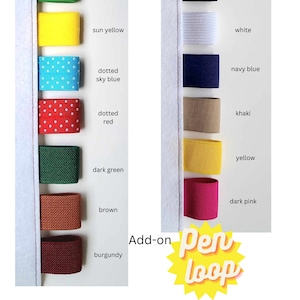 Notebook Cover Pen Loop Add-on: 1&quot; Elastic, Multiple Colors
