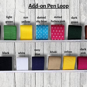 Extra penlus notebookhoes: 1 inch elastisch, meerdere kleuren, aan de zijkant van de stoffen hoes genaaid