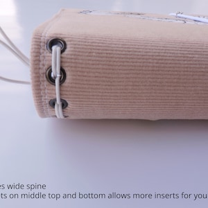 Add-on 2" Wide Spine for Travelers Notebook Fabric Cover, More Passport Inserts Cover, More Travelers Notebook Inserts
