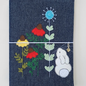 Bunny Wishing Stalogy, Hobonichi Techo,Travelers Notebook, Custom  Fabric Cover,Faux Dori,Passport,Planner,Travel ,Journal Cover