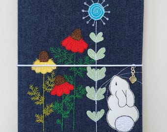 Bunny Wishing Stalogy, Hobonichi Techo,Travelers Notebook, Custom  Fabric Cover,Faux Dori,Passport,Planner,Travel ,Journal Cover