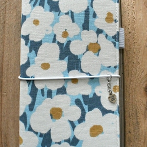 Flower Canvas Travelers Notebook,Stalogy, Hobonichi Fabric Cover,Passport holder,Field Note,Travel Diary,Planner,Notebook cover