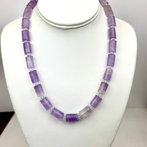 Amethyst statement necklace, beaded necklace in Sterling Silver, gifts idea, February  birthstone, valentine gift, holidays gift for  her