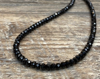 Blue Crystal Beaded Chain Necklace Black Diamond Star Gift For Her