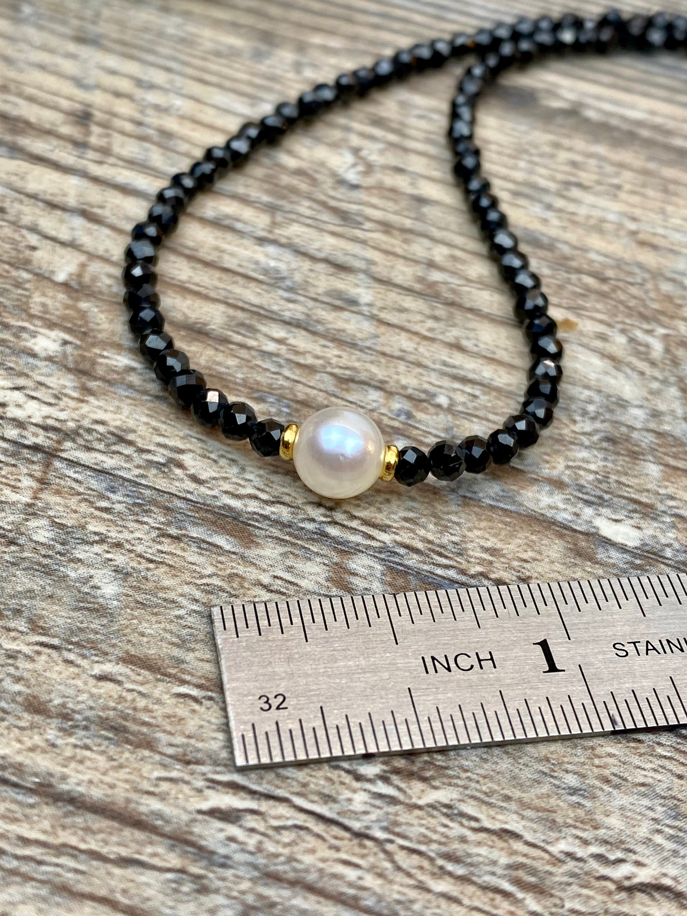 Choker Necklace Akoya Pearl With Black 