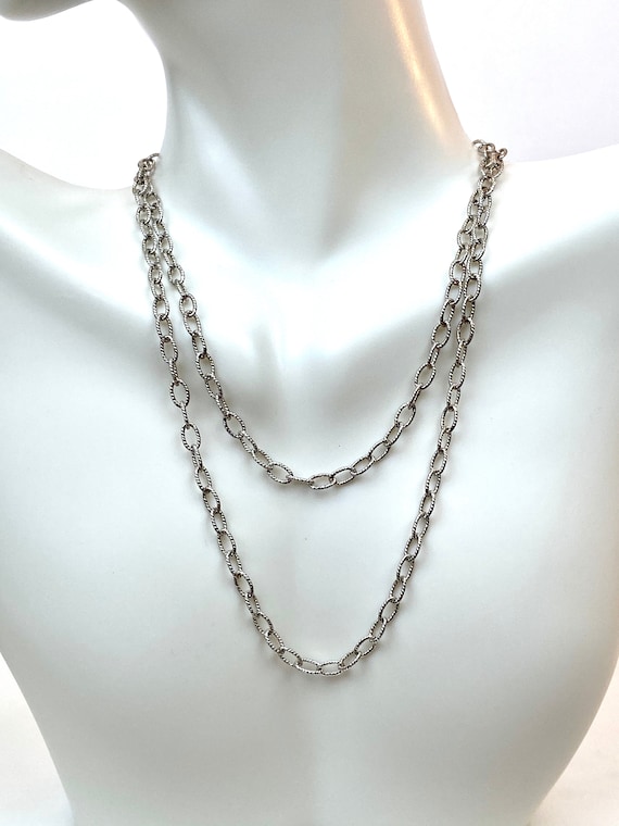 Sterling Silver Oval Twist Chain Necklace - 24 Inch - Etsy