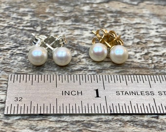 5mm freshwater pearls stud earrings, everyday earrings, bridesmaids earrings, gift for her, bridal earrings, wedding earrings, pearls stud