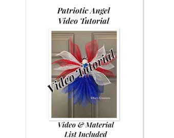 Angel DIY Tutorial Patriotic Angel Video Tree Topper Tutorial  Christmas DIY Deco Mesh Angel Video  Kats Creations 777