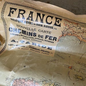 Grande carte routière chemins de fer a. taride école planisphère ancien