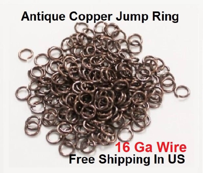 1 Oz Pack Antique Copper Jump Ring 16 Ga Wire OD Size 6 mm To 10 MM Saw Cut -