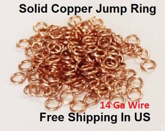 14 Ga Heavy Copper Jump Ring (1 Oz Pack ) Saw Cut - (O/D Size 7 mm To 12 MM )