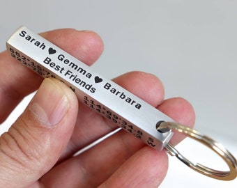 Personalized Keychain for Dad,Personalized Keychain,Custom Mens Keyring,Personalized Men Keychain,Coordinates Keychain,l love you more