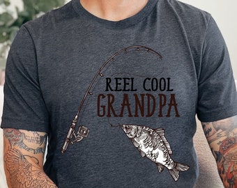 Reel Cool Grandpa T-Shirt | Fathers Day Gift | Grandpa Gifts | Family Fishing | Fishing Grandpa | Gift For Papa | Best Grandpa Shirt