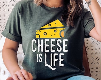 Cheese Is Life | Dairy Farm Tee | Wisconsin Cheese | Gift For Cheese Maker | Cheddar Cheese | Dairy Lover | I Love Cheese T-Shirt