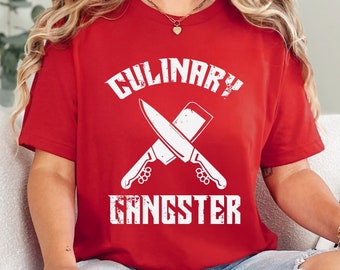 Camiseta de gángster culinario / Regalo de graduación de la escuela culinaria / Camisa de papá chef / Regalos de cocina / Regalo de cumpleaños de cocinero / Escuela de cocina