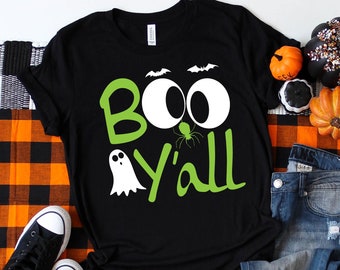 Boo Y'all, Bonita camisa de fantasma, Fantasma de Halloween, Truco o trato, Fantasma con acento sureño, Boo Y'all Ghost, Regalo de Halloween, Camisa de Halloween