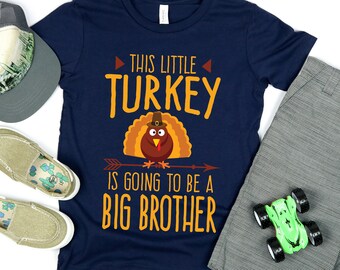 Dieser kleine Truthahn wird ein Big Brother T-Shirt | Erntedank-Shirt | Babymitteilung | Baby-Dusche-Geschenk | Kleiner Truthahn (Jugendliche)